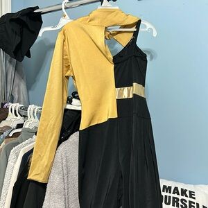 Black and gold dance costume
